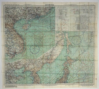 US Army Air Force cloth map, No. C-52, Japan and South China; No. C-53, East China Sea, "AAF Cloth Chart"