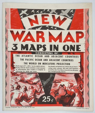 Item #26343 New War Map - 3 Maps in One. Consisting of: The Atlantic Ocean and Adjacent...