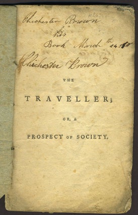 Item #26344 The Traveller; or a Prospect of Society a Poem. Oliver Goldsmith