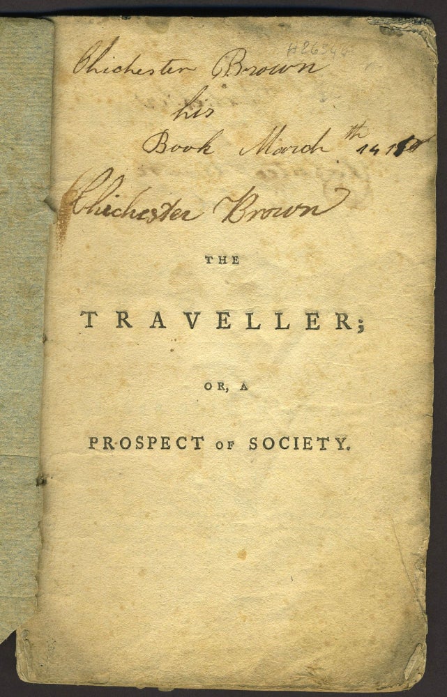 Item #26344 The Traveller; or a Prospect of Society a Poem. Oliver Goldsmith.