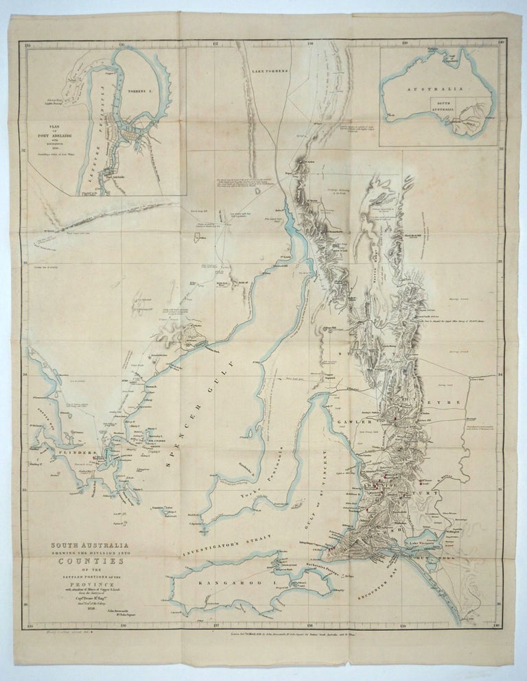 Item #26355 South Australia Shewing the Division into Counties of the Settled Portions of the Province With situation of Mines of Copper & Lead from the Surveys of Captn Frome R.l Eng.rs [Map ]. John Arrowsmith.
