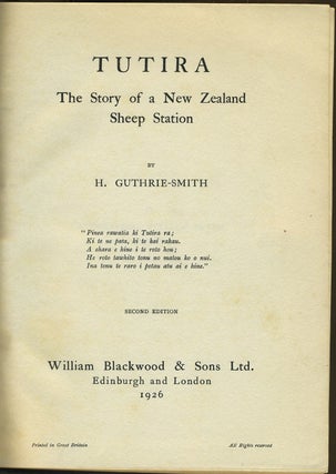 Tutira: The Story of a New Zealand Sheep Station.