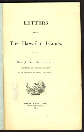Letters from the Hawaiian Islands.
