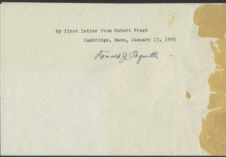 Robert Frost Autograph Letter Signed with photograph of Frost.