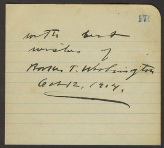 Booker T. Washington, Autograph of, with photo.