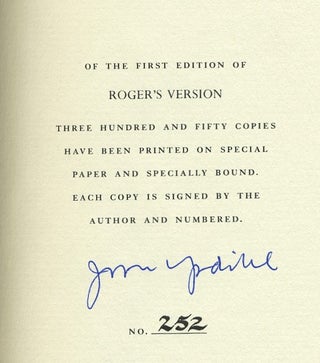 Roger's Version, Signed by the author.