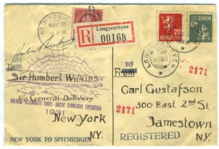 Item #26704 Signed souvenir envelope from the Wilkins- Ellsworth Trans- Arctic Submarine...