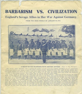 Item #26775 Barbarism Vs. Civilization. England's Savage Allies in Her War Against Germany,...