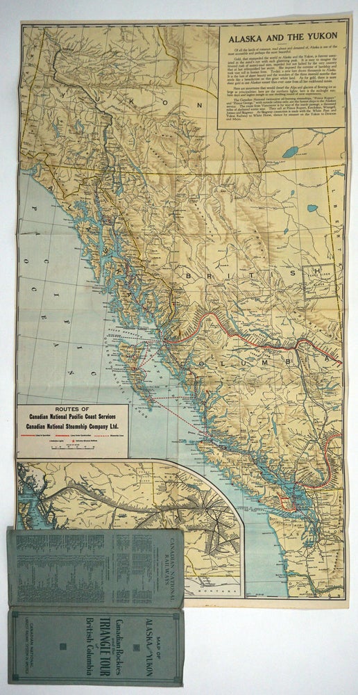 Item #26808 Map of Alaska and the Yukon. Canadian Rockies and the Triangle Tour of British Columbia. Canada, Alaska, Railroad.