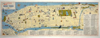 Item #26812 Illustrated Map of the City of New York. Moss and Shor Barry