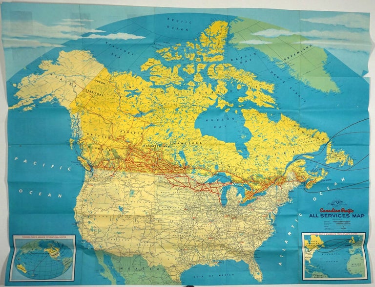 Item #26815 Canadian Pacific All Services Map. Canada, Railroad.