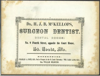 Item #26831 Surgeon Dentist, St. Louis, MO advertising with "The Narrows from Staten Island" print