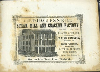 Duquesne Steam Mill and Cracker Factory, Rhodes & Verner advertising for Pittsburgh merchant with print of St. Sophia, Istanbul.