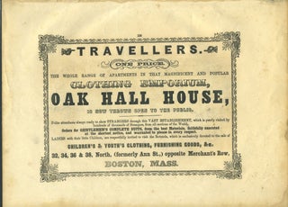 Item #26839 Oak Hall House, Boston clothing emporium advertising