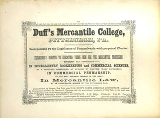 Item #26847 Duff's Mercantile College, Pittsburgh advertising with Fair at Khan et Tujjar print