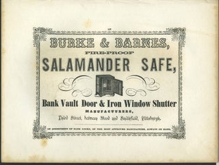 Item #26850 Burke & Barnes, fire-proof safe, Pittsburgh manufacturer advertising with Mount...