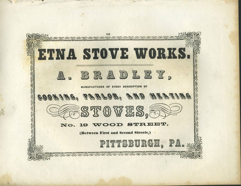 Item #26851 Etna Stove Works, Pittsburgh stove manufacturer with "Montreal" print.