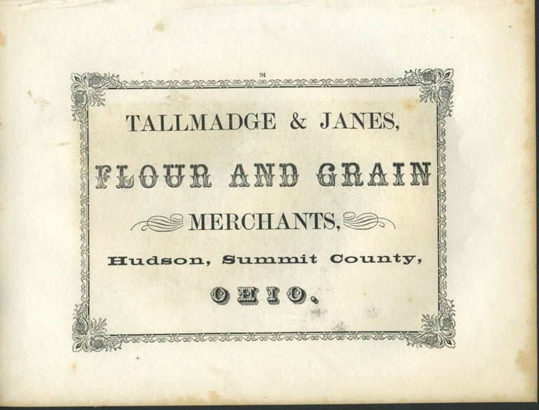 Item #26857 Tallmadge & Janes, flour and grain merchants of Hudson Ohio advertising with The Catterskill Falls print.