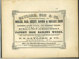 Item #26861 Gaylord, Son & Co, Cincinnati, OH, iron manufacturers with Three Rivers print (St....