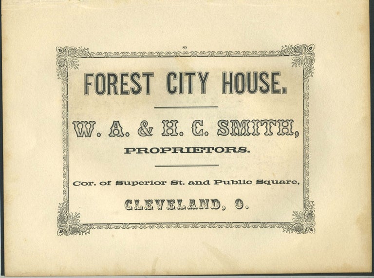 Item #26862 Forest City House, Cleveland, Ohio, hotel advertising with Southampton (UK) print.