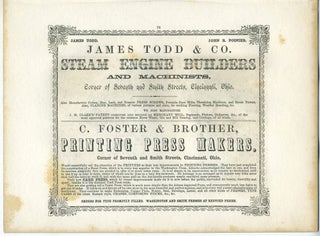 Item #26870 Steam Engine Builders and Printing Press Makers James Todd & Co and C. Foster &...