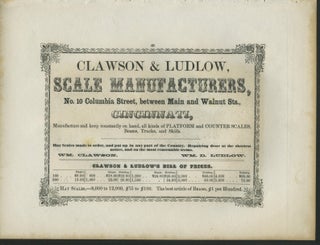 Item #26874 Clawson & Ludlow Scale Manufacturers of Cincinnati OH advertising with "London from...