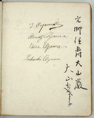 Visitors book / autograph album of the wife of the US Military Attaché in Tokyo, Lieut.-Col. Oliver E. Wood during the Russo/ Japanese war with 117 autographs (with) Chit Book.