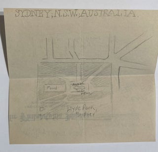 Hand-drawn maps of Sydney & Melbourne, by a USO employee during the 1940s.