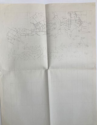 Hand-drawn maps of Sydney & Melbourne, by a USO employee during the 1940s.