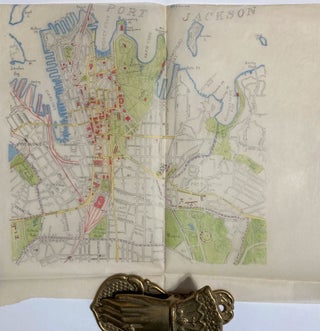 Hand-drawn maps of Sydney & Melbourne, by a USO employee during the 1940s.