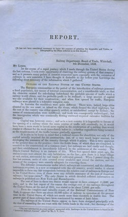 Report on the Railways of the United States of the Lords of the Committee of Privy Council for Trade and Foreign Plantations.