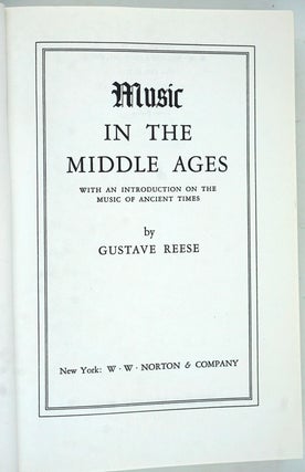 Music in the Middle Ages with an Introduction on the Music of Ancient Times.
