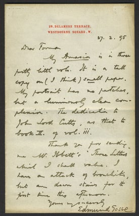 Item #27076 ALS Manuscript letter. Edmund Gosse