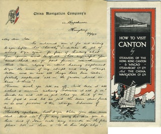 Item #27095 ALS letter written on the S.S. Szechuan on China Navigation letterhead [with] How to...