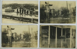 Item #27100 Waterloo, Nebraska during the flood of March 29-30, 1912, 4 real photo post cards