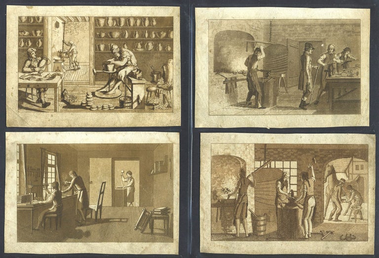 Item #27123 Illustrations of Trades including Bookbinding, Pottery; Blacksmith. Trades.