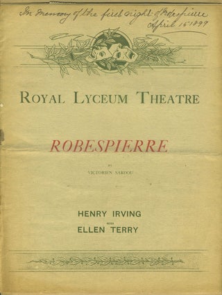 Item #27175 Robespierre program from the Royal Lyceum Theatre