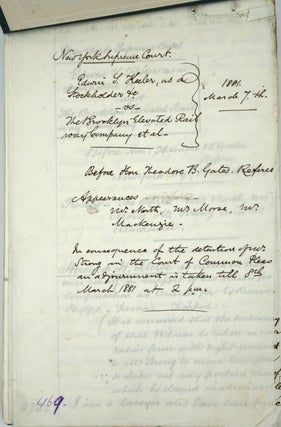 Brooklyn Elevated Railway Company - Receivership 1885-1899.