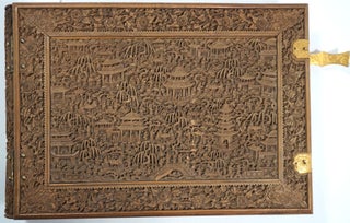 Item #27207 Album of 71 Chinese Pith Paintings in Magnificent Carved Wooden Cover. China, Youqua...