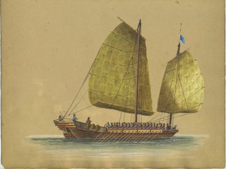 Item #27209 17 China Export Watercolors of Boats painted on European Paper. attributed Tinqua,...