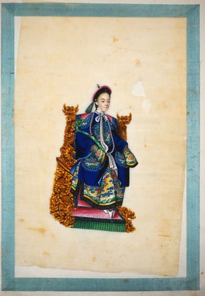 A twelve-leaf album of Chinese export paintings of Chinese Nobility.