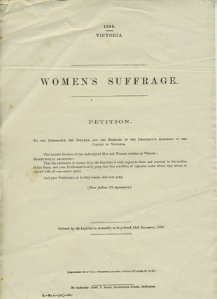 Item #27274 Women's Suffrage Petition