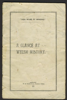 Item #27306 A Glance at Welsh History, pamphlet. J. Griffiths