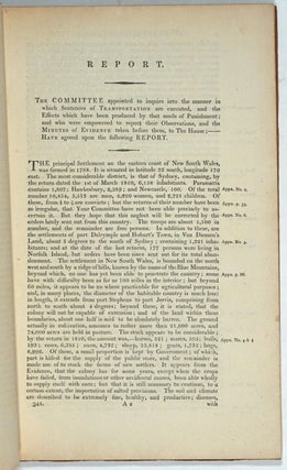 Report from the Select Committee on Transportation. Ordered, by The House of Commons, to be printed, 10 July 1812.