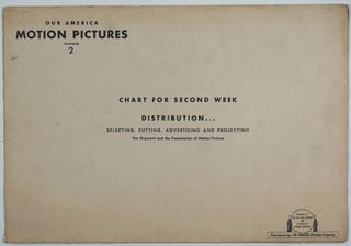 Our America Motion Pictures # 2. Chart for the Second Week Distribution... Selecting, Cutting, Advertising and Projecting. The shipment and the presentation of motion pictures. Poster.