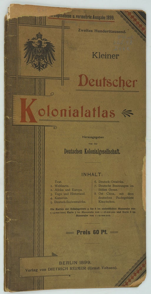 Item #27337 Kleiner deutscher Kolonialatlas / Herausgegeben von der deutschen Kolonialgesellschaft. Atlas, Papua New Guinea.