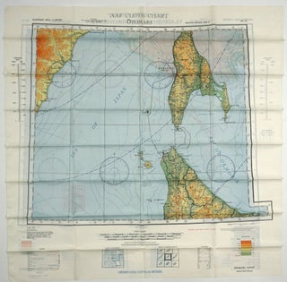Item #27344 US Army Air Force cloth map, No. NL 54, Otomari, Japan and Vladimiro-Aleksandrovskoye...