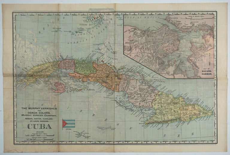 Item #27359 Cuba, map with advertising. Rand McNally.