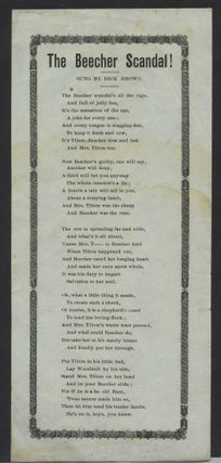Item #27369 The Beecher Scandal! Sung by Dick Brown. Rev. Henry Ward Beecher, N. Y. Peekskill