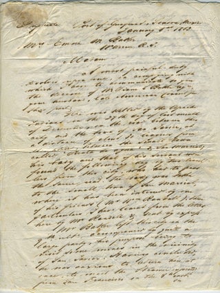 Item #27440 Manuscript letter describing murder of U.S. Consul W.L. Baker of Guaymas, Mexico....